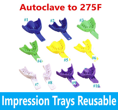 Dental Impression Trays Autoclave to 275F, Reusable, MediumUpper Lower, 12/Bg