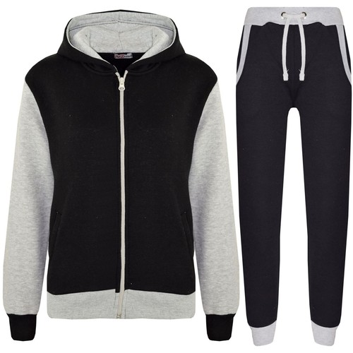 Kids Tracksuit Boys Girls Fleece Hooded Hoodie Bottom Jogging Suit Jogger 2-13