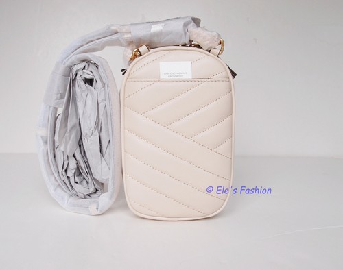 NWT TORY BURCH Kira Chevron N/S Phone Leather Crossbody Bag New Cream AUTHENTIC - Picture 7 of 12