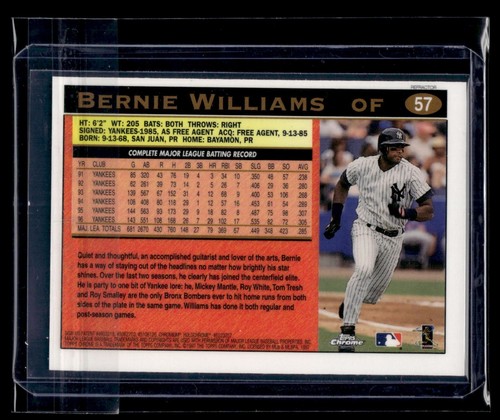 1997 Topps Chrome Refractor #57 Bernie Williams Yankees - Picture 2 of 2