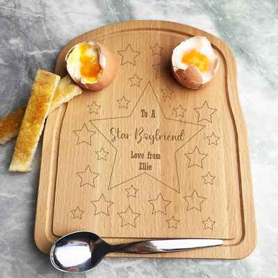 Sterne Bordüre zu einem Sternenfreund personalisiert Brot Ei Frühstücksbrettchen