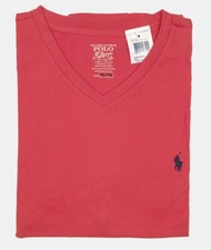 NEW Polo Ralph Lauren Polo Player T Shirt Large Weathered Red V Neck
