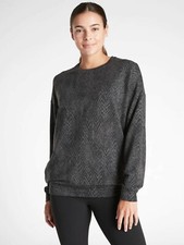 Athleta Studio to Street Splatter Sweatshirt, Charcoal SIZE M   566636 T1217H