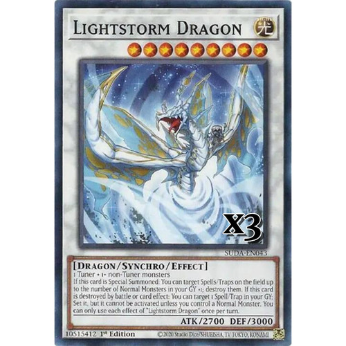 3X Lightstorm Dragon SUDA-EN043 Common Supreme Darkness NM 1st Ed YUGIOH