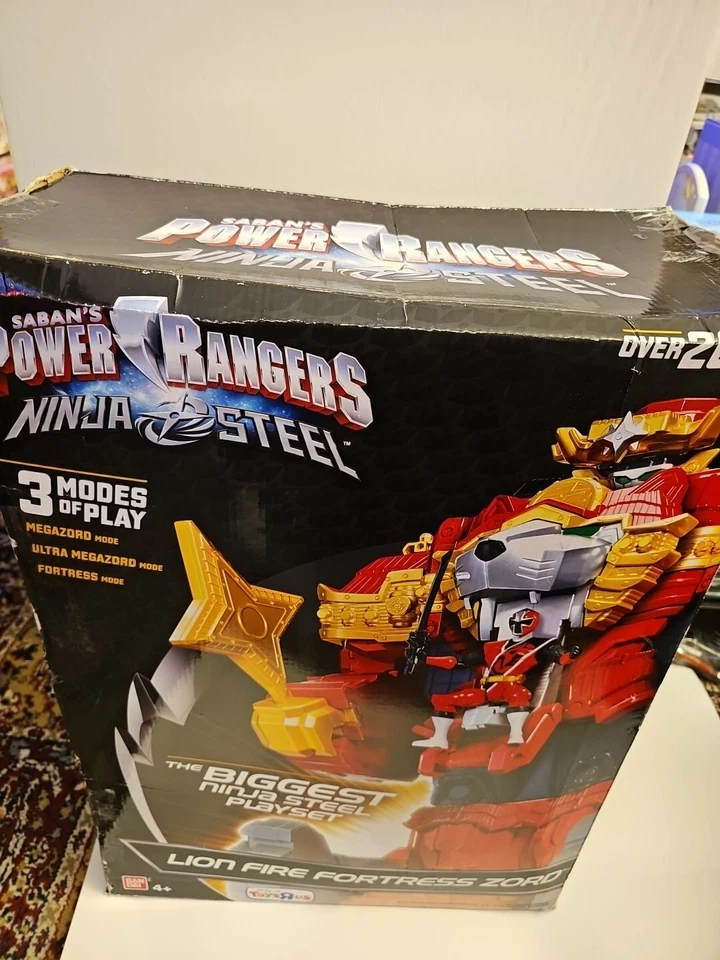 Power Rangers Ninja Steel Lion Fire Fortress Zord 20” de alto 3 en 1 juego ABIERTO  Foto 2 de 4