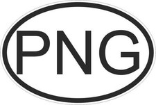 Adesivo adesivi sticker codice auto ritagliato nazioni ovale PAPUA NUOVA GUINEA,