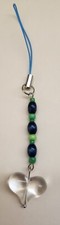 Blue and Green Heart Phone Charm