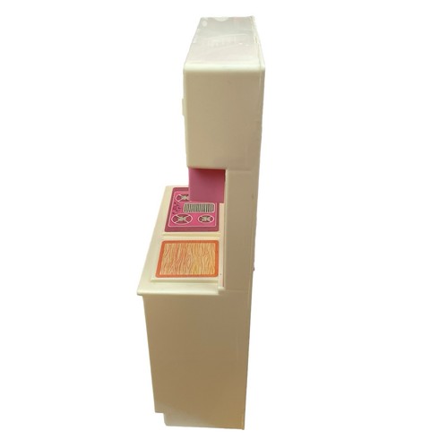 Vintage Barbie süße Rosen Küche Kühlschrank Gefrierschrank Herd und Zubehör - Bild 13 von 15