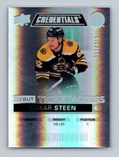 2021-22 Upper Deck Credentials Debut Ticket Access Oskar Steen 58 /999 Rookie RC