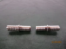 (2) Stainless Steel 3/8" Barbed Hose Connector