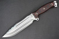 Busse Custom  Nuclear Hell Razor 2 .21" Satin/Comp INFI, Red/Black G10 Handle