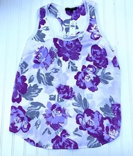 Banana Republic Purple Floral Printed Tank Top Small NEW 629