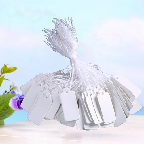 500 étiquettes Prix Bijoux 25x45 Mm, Blanches Avec Ficelle Inscriptibles Pour Vetements Et Bagues 92036853