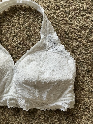 Aerie Bralette Plus Size XXL White Halter Style VGUC Padded - Picture 4 of 12