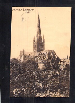 D1733 UK Norwich Cathedral SE PU vintage postcard