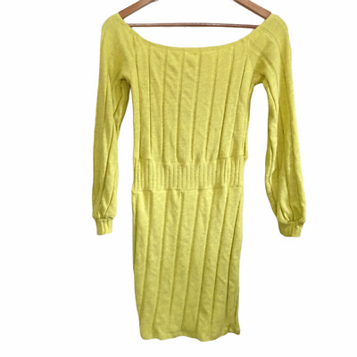 Fashion Nova NWT More To Offer Off Shoulder Yellow Sweater Mini