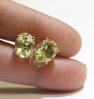 14k yellow gold oval lemon quartz gemstone stud earrings 2.9g unique — photo 4
