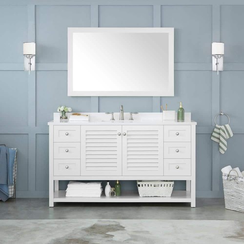 Home Decorators Collection Bathroom Mirrors 46x30" Wall Mount Framed Wood White - Picture 2 of 5