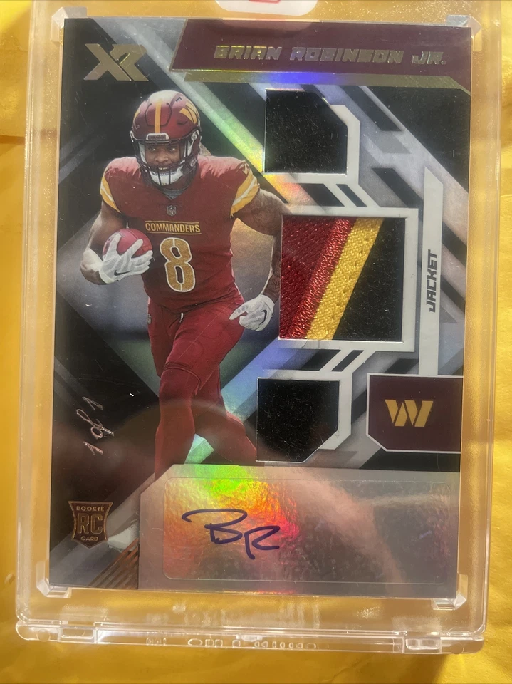 Brian Robinson Jr RPA Rookie 3 Patch Auto Commanders 2022 Panini Xr 1 of 1 - Image 3 of 3
