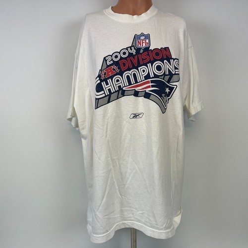 Vintage Reebok New England Patriots AFC Division Champs T Shirt 2004 NFL Mens XL - Picture 2 of 4