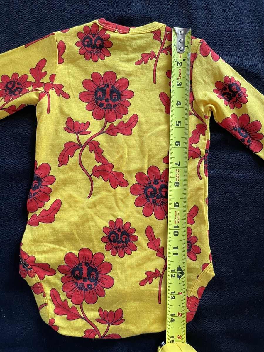 Mini Rodini NWT Yellow/Red Floral Lyocell Bodyshirt-1-4Mos Mini Rodini NWT Yellow/Red Floral Lyocell Bodyshirt-1-4Mos