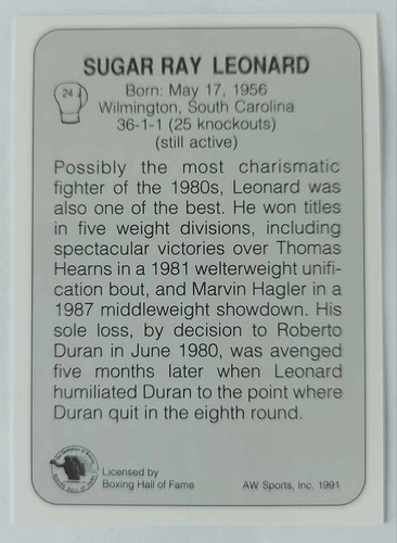 1991 AWS All World Sports Boxing Cards Singles Inserts (1 to 149) Pick Your Card - Picture 47 of 282