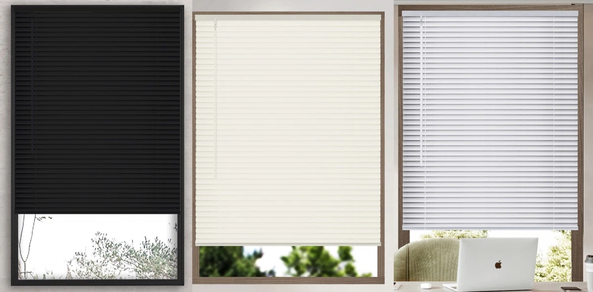 Cordless Light Filtering Window Blinds Horizontal Vinyl Blinds 23 39 in Wide
