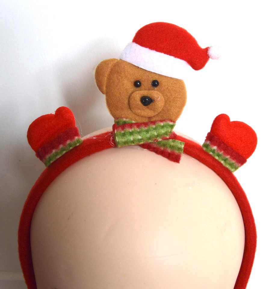 NUEVO Oso de peluche sobre tela roja aliceband vestido elegante Navidad celebraciones fiesta Foto 3 de 3