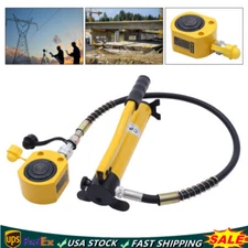 20 Ton Hydraulic Cylinder Jack Porta Power Ram Lifting & Hydraulic Hand Pump USA