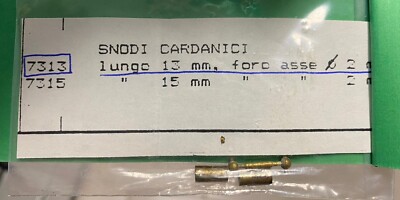 TECNOTREN 7313 Spur HO Messing Kardangelenk mm lang. 13 Achsloch mm. 2