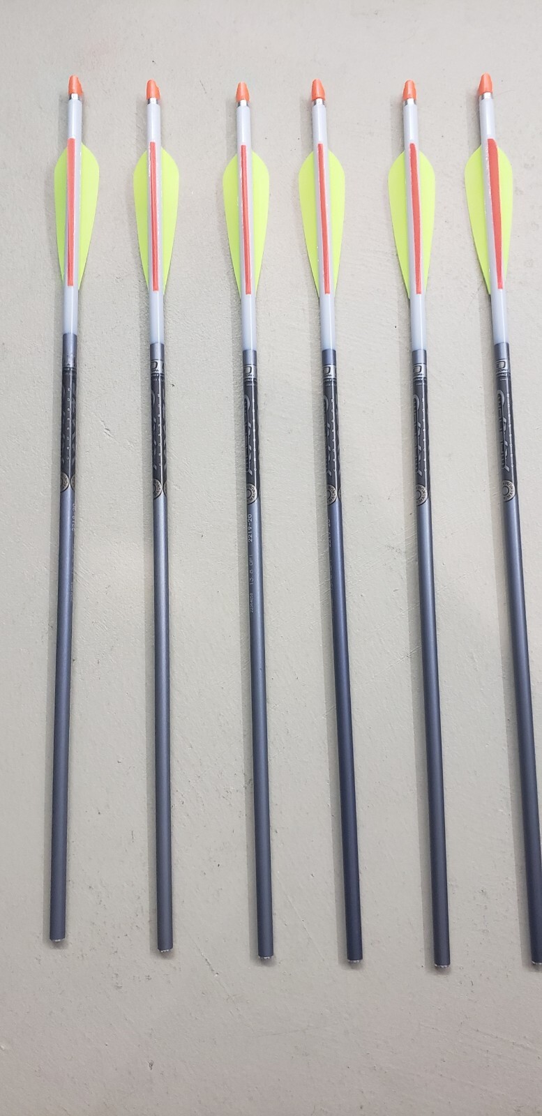 6 EASTON (2219) MAGNUM 20" ALUMINUM CROSSBOW BOLTS WITH TENPOINT MOON