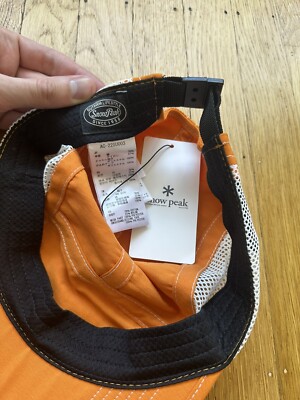 Snow Peak Japan Nylon Mesh Orange Fishing Camp Hat NWOT