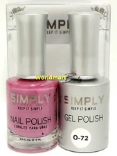 Simply Gel Color Nail Polish Soak Off 0.5fl.oz UV/LED Gel Nail Color Duo O-72