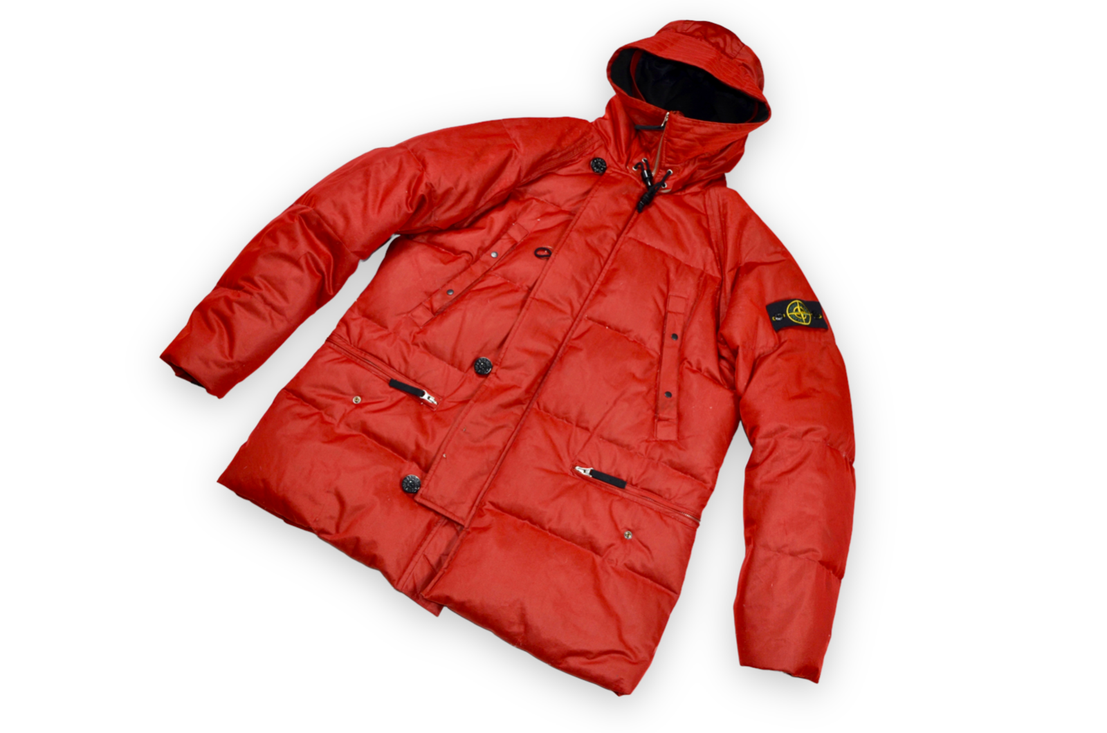 Men's Stone Island Down Jacket Red Hood Winter Size XL | eBay