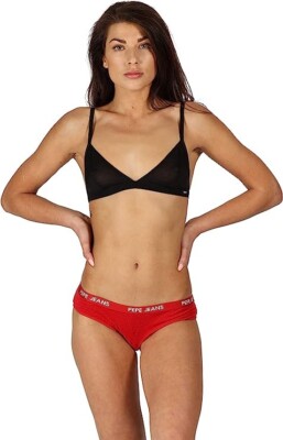Pepe Jeans Women Brief GINA pack of 3 X Small -  Multiple colours RED/GREY/BLACK