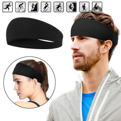 Shop 2x Headband Men Women Sweatband Head Band Hair Gym Yoga Stretch Sport Sweat Band - Dick Smith