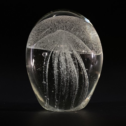 Jellyfish Clear Art Glass Paperweight 3 Inch Ocean Marine Sea Decor - Picture 7 of 7