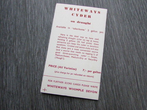 Whiteway's Devon Cyder Cider on Draft Promotional Advertising Whist Card - Picture 3 of 6