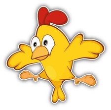 Cute Cartoon Chicken Car Bumper Sticker Decal