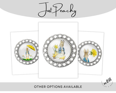 Easter Peter Rabbit Spring Silver Pin Brooch Pick One Beatrix Potter Art New