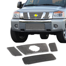 Fits 2008-2015 Nissan Titan Aluminum Chrome Billet Grille Grill Insert Combo