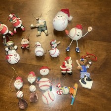 Christmas Lot Of Baseball Ornaments 15 Vintage