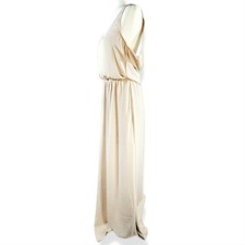 NWT Show Me Your Mumu Kendall Maxi Blouson Dress Sz. M [6-8] Soft Beige Chiffon