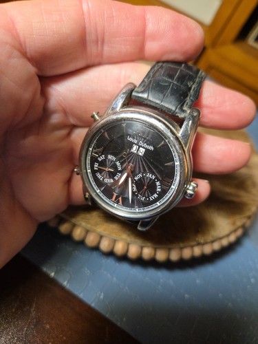 👍Louis Dobath Orologio Uomo Cronografo Funzionante Non TESTATO Per Precisione Lotto K600 - Foto 11 di 12