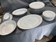 Vintage China Tea Set With 12 Cups,11 Plates, 10 Saucers All In Good Condition 