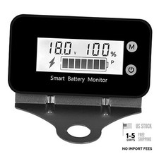 IPX7 Waterproof Battery Monitor with Bracket 7-100V, Car White IPX7 Waterproof 