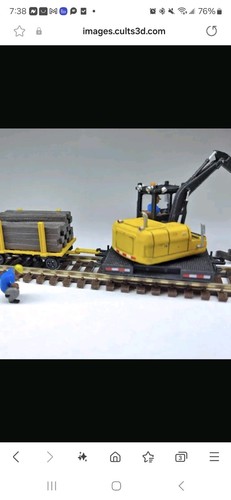 N Scale Tie Crane/digger With Cart Undecorated Kit 3d Printed - Picture 2 of 8