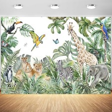 10x8ft Safari Backdrop Tropical Forest Jungle Animals Photography Background ...