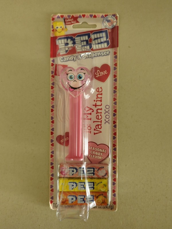 PEZ Pink Heart Valentine's Day XOXO Candy Dispenser (2025) w/ 3 Fruit Candies