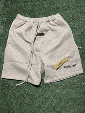 Essentials Fear of God Men's dark oatmeal Shorts Drawstring Pockets Logo size L